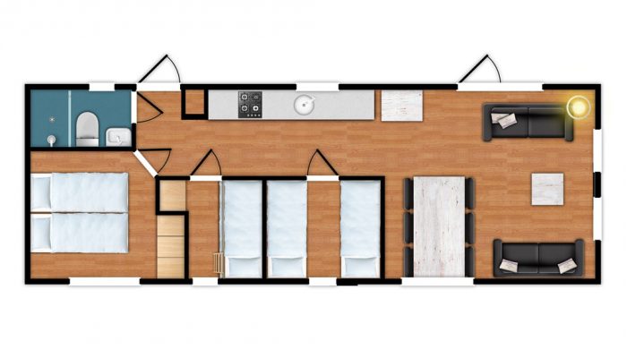 Plattegrond Duinchalet - Camping De Kiekduun Ameland