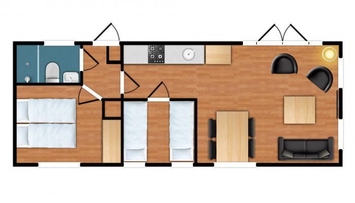 Lodge plattegrond - Camping De Kiekduun Ameland