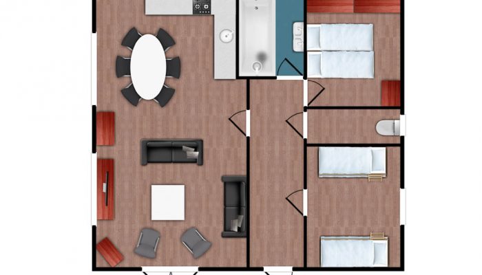 Plattegrond Chalet Comfort 89 - Camping De Kiekduun Ameland